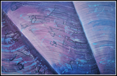 Schilderij getiteld "Purple horizon" door Anton Rakun, Origineel Kunstwerk, Acryl Gemonteerd op Frame voor houten brancard