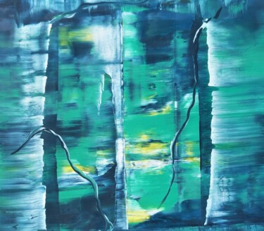 Malerei mit dem Titel "Green battery charg…" von Anton Rakun, Original-Kunstwerk, Acryl