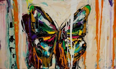 Pittura intitolato "Popart butterfly Al…" da Antoni Dragan, Opera d'arte originale, Acrilico Montato su Telaio per barella i…