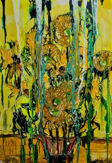 Schilderij getiteld "Vincent van Gogh's…" door Antoni Dragan, Origineel Kunstwerk, Acryl Gemonteerd op Frame voor houten bra…