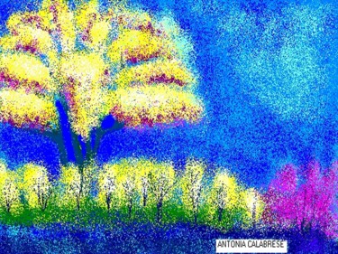Arte digitale intitolato "Arbusto fiorito" da Antonia Calabrese (acartWorks), Opera d'arte originale, Pittura digitale