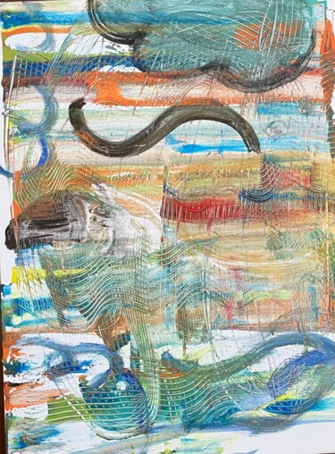 Painting titled "Dream Waves Abstrac…" by Antonina Dunaeva, Original Artwork, Acrylic