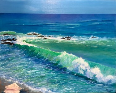 Картина под названием "Wave and Shell Seas…" - Antonina Dunaeva, Подлинное произведение искусства, Масло