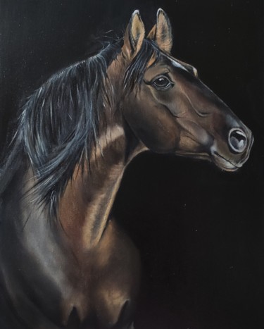 「Horse Lusitano 3」というタイトルの絵画 Antonina Leshchenkoによって, オリジナルのアートワーク, オイル