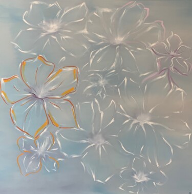 Картина под названием "Transparent flowers" - Antonina Runovska, Подлинное произведение искусства, Масло Установлен на Дерев…