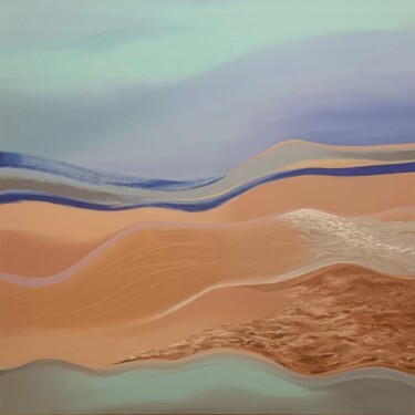 Peinture intitulée "Water and dunes" par Antonina Runovska, Œuvre d'art originale, Huile Monté sur Châssis en bois