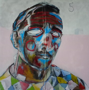 Painting titled "YO  5, si claro!" by Almodovar Antonio, Original Artwork, Gouache Mounted on Wood Stretcher frame