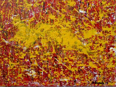 Peinture intitulée "Amarillo sobre rojo" par Antonio Doreste, Œuvre d'art originale, Autre