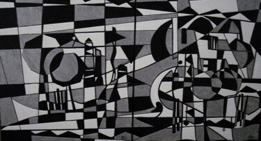 Картина под названием "preto e branco" - Antonio Guimaraes, Подлинное произведение искусства, Акрил