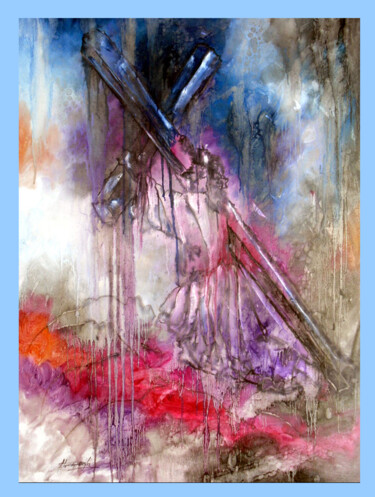 Arts numériques intitulée "Paixão de Cristo 1" par Antonio Guimaraes, Œuvre d'art originale, Huile