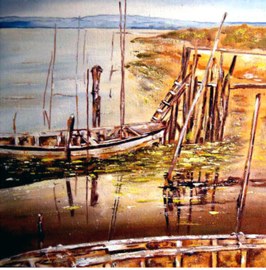 Malerei mit dem Titel "Praia do Baleal-Por…" von Antonio Guimaraes, Original-Kunstwerk, Acryl