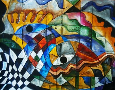 Painting titled "Complexidades do Ex…" by Antonio Guimaraes, Original Artwork, Acrylic