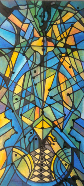 Painting titled "Novos tempos-2024-01" by Antonio Guimaraes, Original Artwork, Acrylic