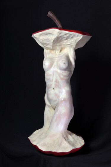 Скульптура под названием "Il torsolo di Adele…" - Antonio Tropiano, Подлинное произведение искусства, Дерево