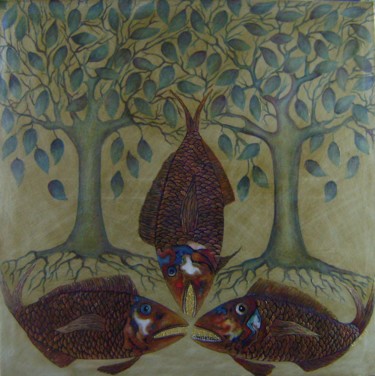 Malerei mit dem Titel "TERRA, ARIA, ACQUA" von Antonio Presti, Original-Kunstwerk, Acryl