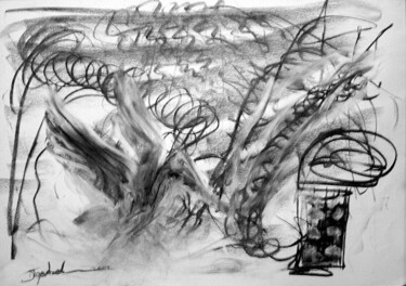 Рисунок под названием "Coal Machine" - Antoon Diepstraten, Подлинное произведение искусства, Древесный уголь