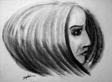 Drawing titled "Woman" by Antoon Diepstraten, Original Artwork, Charcoal