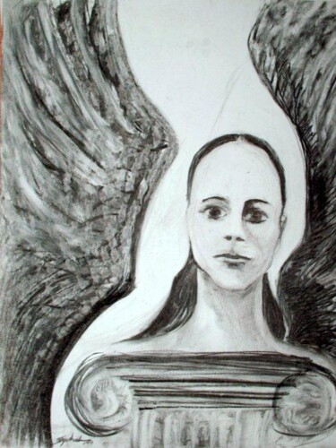 Drawing titled "Winke" by Antoon Diepstraten, Original Artwork, Charcoal