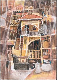 Peinture intitulée "Perak House" par Anuar Dan, Œuvre d'art originale