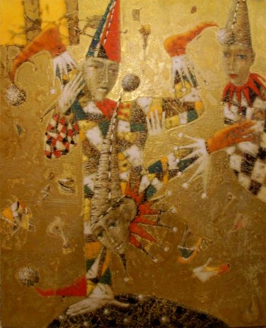 Pittura intitolato "JOKERS" da Victor Anufriev, Opera d'arte originale, Olio