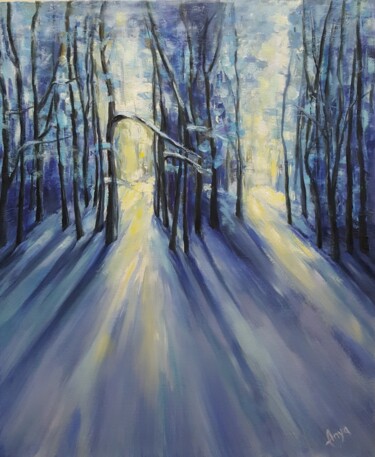 Malerei mit dem Titel "Winter Light" von Anya Komaristaia, Original-Kunstwerk, Öl