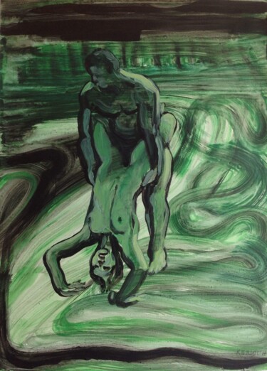 Malarstwo zatytułowany „The couple” autorstwa Anyck Alvarez Kerloch, Oryginalna praca, Akryl