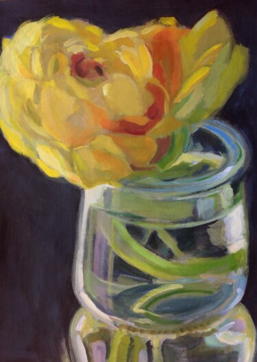 Peinture intitulée "Yellow Bloom" par Anyck Alvarez Kerloch, Œuvre d'art originale, Acrylique