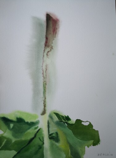 Картина под названием "Leaf #2" - Anyck Alvarez Kerloch, Подлинное произведение искусства, Акварель