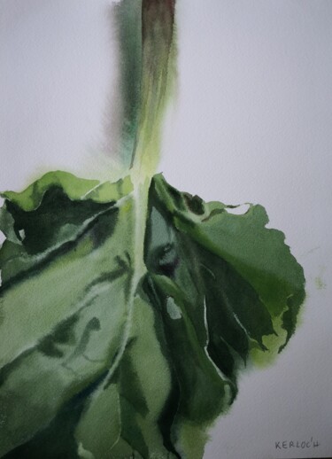 Картина под названием "Leaf #3" - Anyck Alvarez Kerloch, Подлинное произведение искусства, Акварель