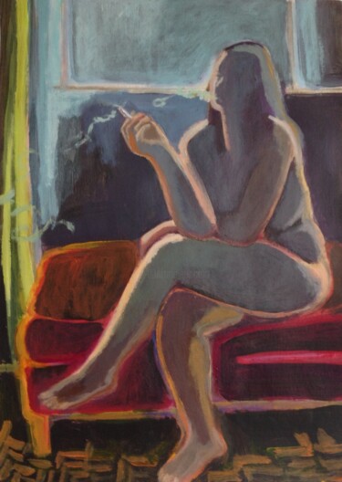 Pittura intitolato "Smoker III" da Anyck Alvarez Kerloch, Opera d'arte originale, Acrilico