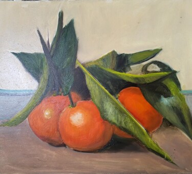 Pintura intitulada "Mandarins Painting…" por Anzhelika Izzi, Obras de arte originais, Óleo