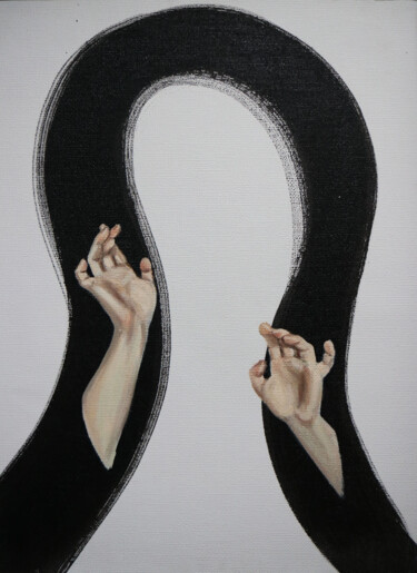 Painting titled "Catch the flow - bl…" by Anzhelika Klimina, Original Artwork, Acrylic