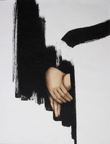 Schilderij getiteld "HUMILITY-BLACK LINE…" door Anzhelika Klimina, Origineel Kunstwerk, Acryl