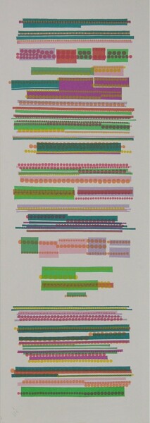 Druckgrafik mit dem Titel "Dittico A" von Aoi Huber, Original-Kunstwerk, Siebdruck