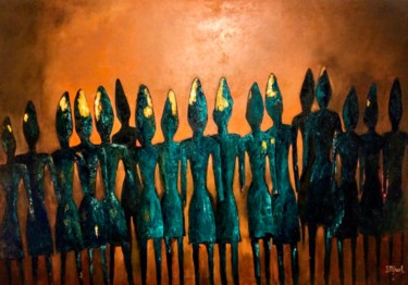 Pintura titulada "Phoenikia" por Michael Aoun, Obra de arte original, Oleo Montado en Bastidor de camilla de madera