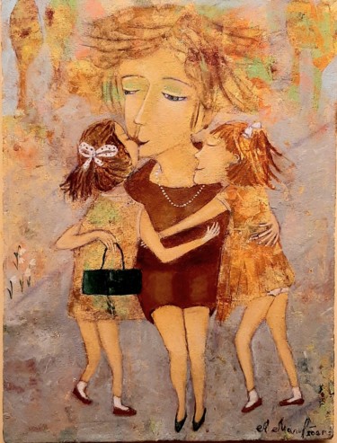 Pittura intitolato "Радость" da Anna Milkis, Opera d'arte originale, Acrilico Montato su Telaio per barella in legno