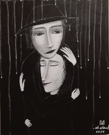 Malarstwo zatytułowany „Под дождём” autorstwa Анна Милькис, Oryginalna praca, Akryl