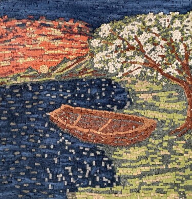 Escultura intitulada "Τοπίο στη λίμνη" por Aphrodite Zampetake, Obras de arte originais, Mosaico