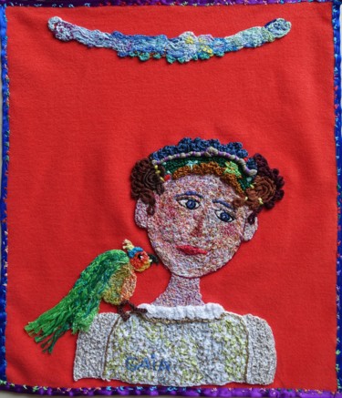 Textile Art titled "Gaïa" by Apignat, Original Artwork, Embroidery