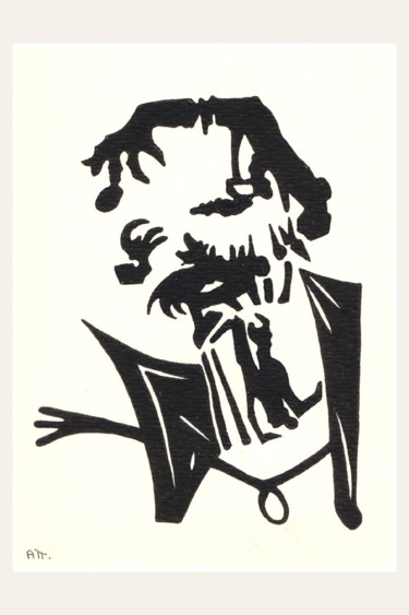 Disegno intitolato "Malin comme un Diab…" da Alexandre Podgorny, Opera d'arte originale