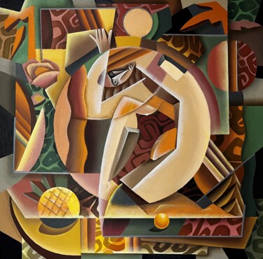 Malerei mit dem Titel "№ 00254 «Informatio…" von Apollonas Soben, Original-Kunstwerk, Öl Auf Keilrahmen aus Holz montiert
