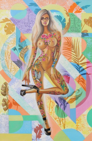 제목이 "Gorgeous «Body Canv…"인 미술작품 Apollonas Soben로, 원작, 기름 나무 들것 프레임에 장착됨