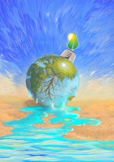 绘画 标题为“COP 21: Le réchauff…” 由Applestrophe, 原创艺术品, 丙烯