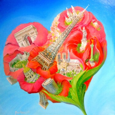 Malerei mit dem Titel "PARIS VALORISE L'ÉC…" von Applestrophe, Original-Kunstwerk, Acryl