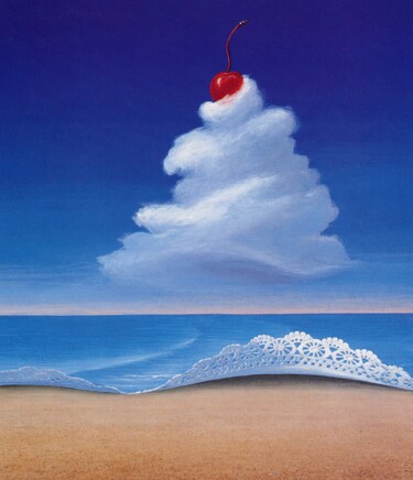Картина под названием "A Noël, la lune en…" - Applestrophe, Подлинное произведение искусства, Акрил