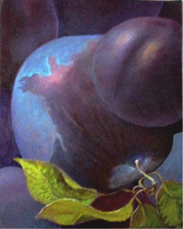 Painting titled "BRIGNOLES sa prune…" by Applestrophe, Original Artwork, Acrylic