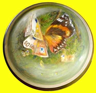 Pittura intitolato "Le papillon adulte…" da Applestrophe, Opera d'arte originale, Acrilico