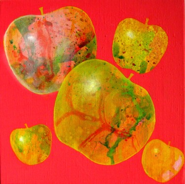 Pintura titulada "Pommes 2009 en effe…" por Applestrophe, Obra de arte original, Acrílico