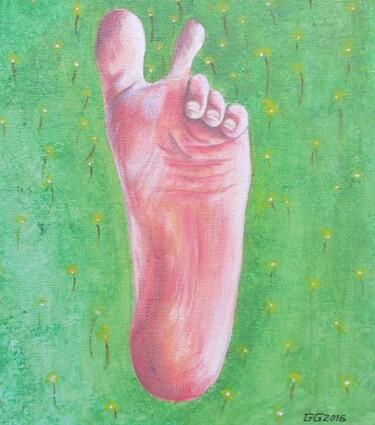 Painting titled "PIED SPORT PAR GILL…" by Applestrophe, Original Artwork, Acrylic
