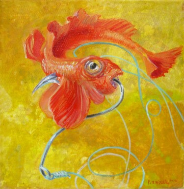 Painting titled "Poissons coquelicot…" by Applestrophe, Original Artwork, Acrylic